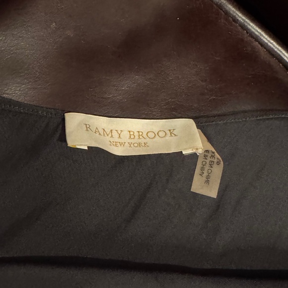 RAMY BROOK EUC One Shoulder Sleeve Shirred Detail Top in Black Size S - Picture 4 of 6